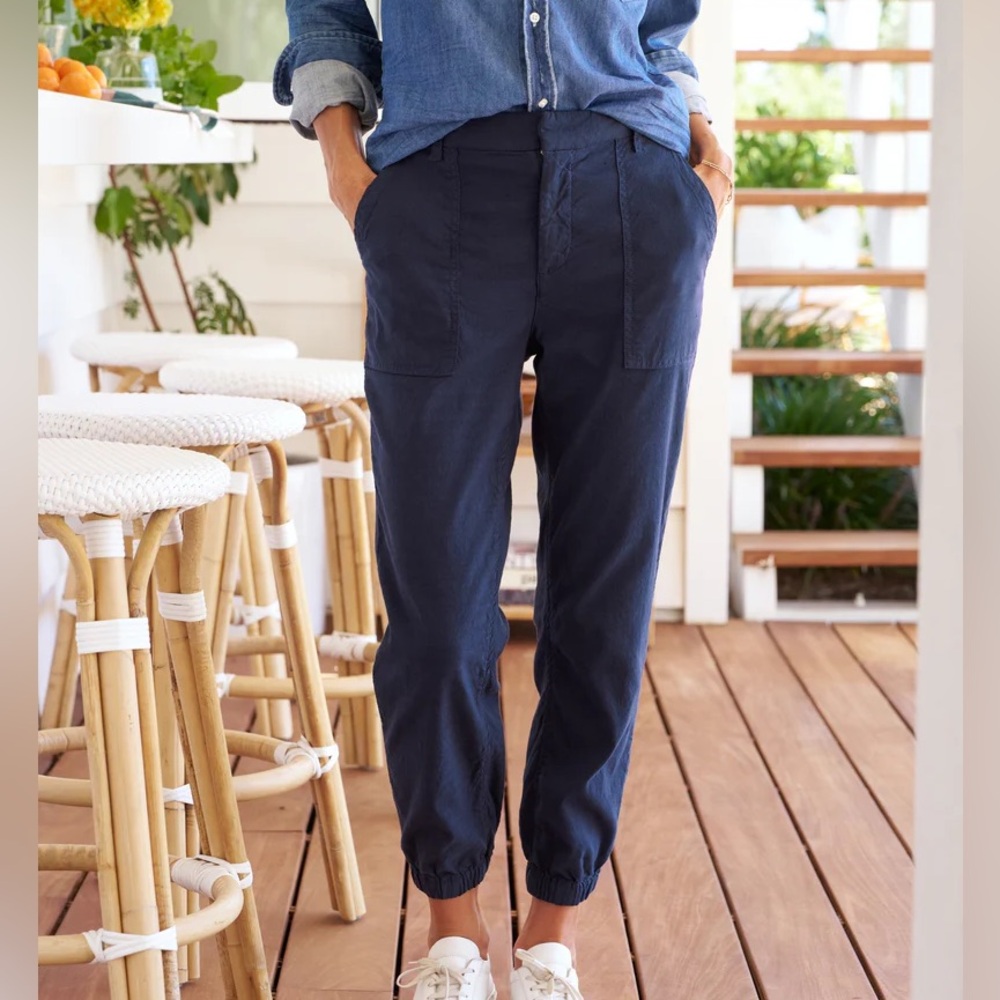 Frank & Eileen Jameson Performance linen jogger sz 8 Navy